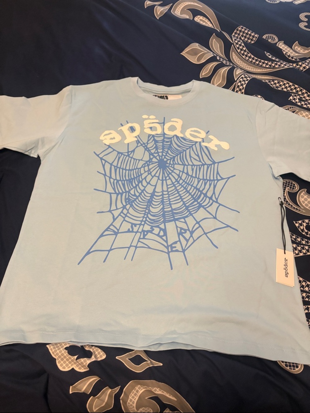 Spiders Kids Light Blue Web Graphic Tee